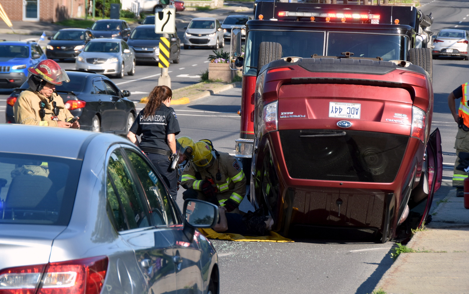 Un accident et capotage a fait un blessé sur le boulevard Saint Joseph