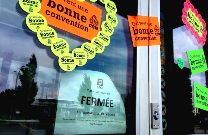 Grève des employés de magasins et de bureaux de la SAQ-Deux des trois succursales de Drummondville touchées