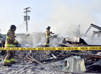 Le garage municipal de Notre-Dame-du-Bon-Conseil complètement détruit par un incendie