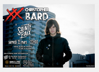 Christopher Bard en spectacle à La Sainte-Paix de Drummondville le 23 mars