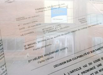 Le conseil de discipline du Collège des médecins du Québec sanctionne temporairement Dre Hélène Malenfant