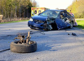 Violente collision sur le 13e rang à Notre-Dame-du-Bon-Conseil – Un jeune conducteur s’endort au volant