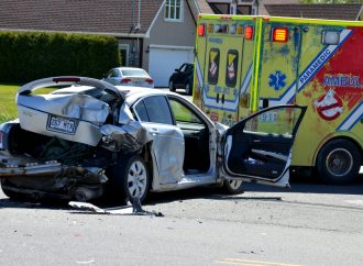 Violente collision entre trois véhicules sur la 139 et l’intersection du 9e rang à Wickham