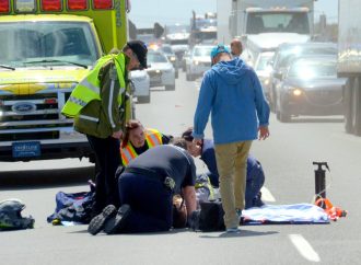 Accident de motocycliste sur l’autoroute 20 est – Le conducteur d’une moto sport éjecté de son véhicule