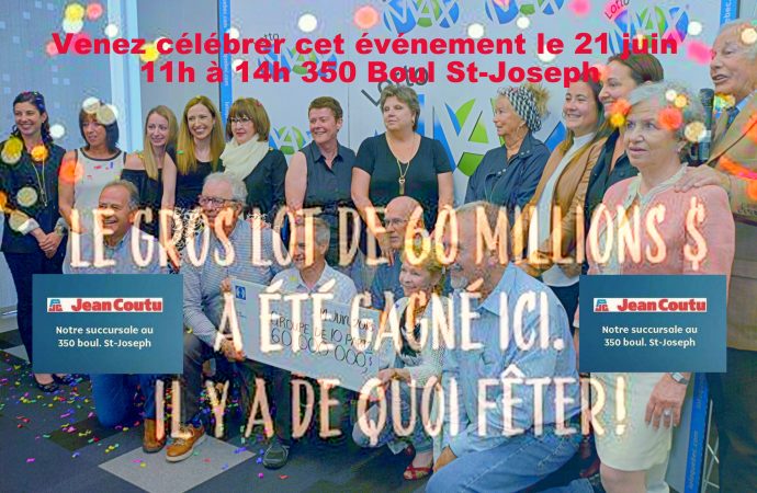 60 000 000 $,  ça se fête chez Jean-Coutu à Drummondville et vous y êtes invités !