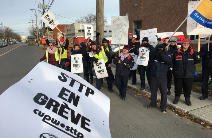 La grève tournante de Postes Canada touche Drummondville vendredi 9 novembre 