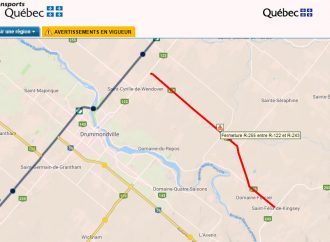Route fermée dans la région en raison des mauvaises conditions météo.