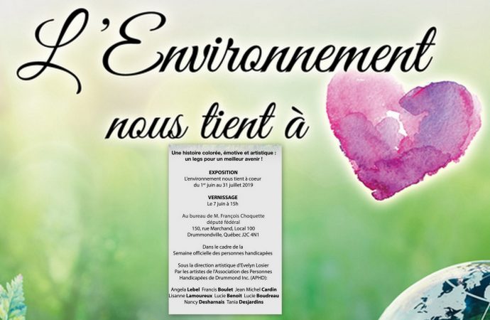 L’artiste pluridisciplinaire Evelyn Losier organise une exposition intitulée  »L’environnement nous tient à cœur ».