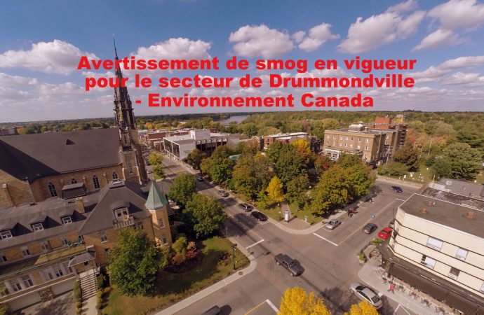 Avertissement de smog en vigueur pour le secteur de Drummondville