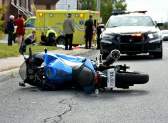Un accident de moto fait un blessé à Drummondville