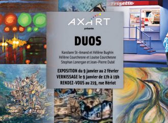 Vernissage de l’exposition  »DUOS » un collectif d’artistes d’AXART jumelés à des artistes invités
