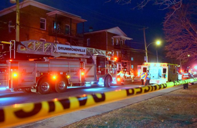 Incendie à Drummondville rue Saint-Édouard, un homme repose dans un état critique