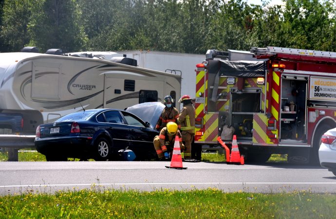 Un malaise en cause dans un accident sur l’autoroute 20 à Drummondville