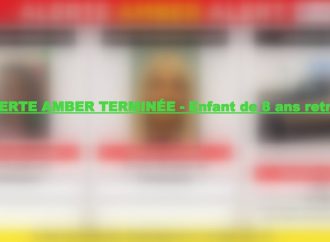 ALERTE AMBER TERMINÉE – Enfant de 8 ans retrouvé