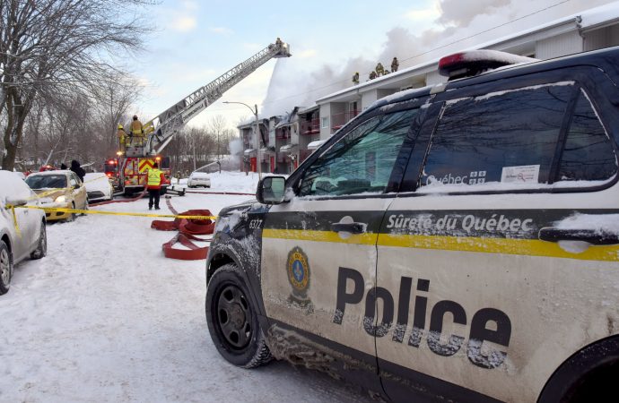 Incendie d’un immeuble à logements rue Alexandre – La scène a été transférée à la Sûreté du Québec pour enquête