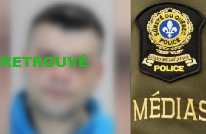 DISPARITION : La SQ confirme que le Drummondvillois de 40 ans a été retrouvé sain et sauf à Drummondville