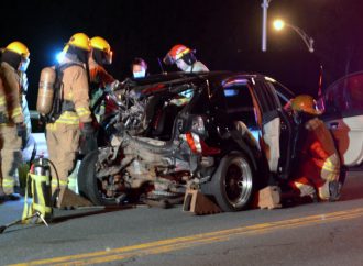 Deux jeunes s’en sortent miraculeusement après une violente collision à Saint-Charles-de-Drummond