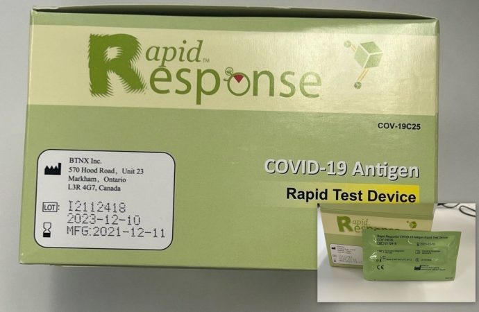 Santé Canada avise les consommateurs de la présence de trousses de test rapide antigénique COVID-19 BTNX contrefaites