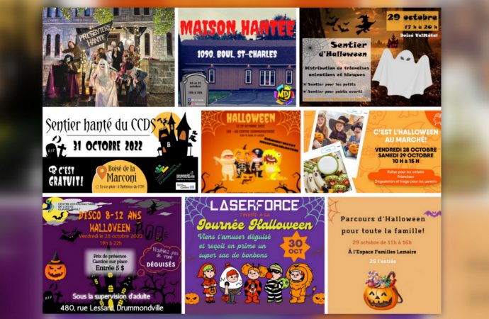 Plusieurs activités pour célébrer l’Halloween sont en cours dans la MRC de Drummond, voici quelques suggestions pour les petites familles !
