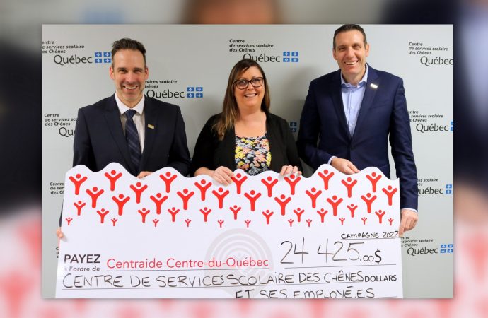 Une campagne record du Centre de services scolaire des Chênes pour Centraide Centre-du-Québec,