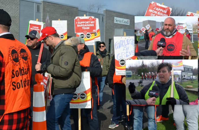 Grève des fonctionnaires fédéraux : 9e jour de grèves, les employés intensifient leurs moyens de pression à Drummondville