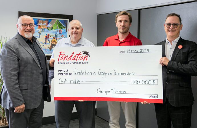 Campagne majeure de financement  : Le Groupe Therrien verse 100 000 $ à la Fondation du Cégep de Drummondville