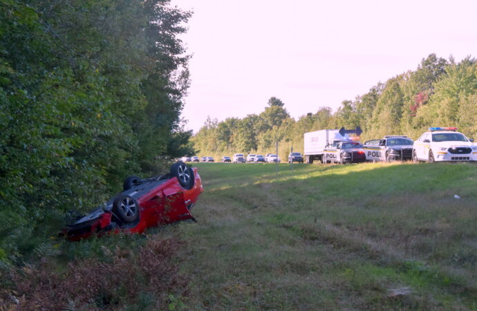 Une conductrice blessée à la suite d’un accident et embardée sur l’autoroute 55