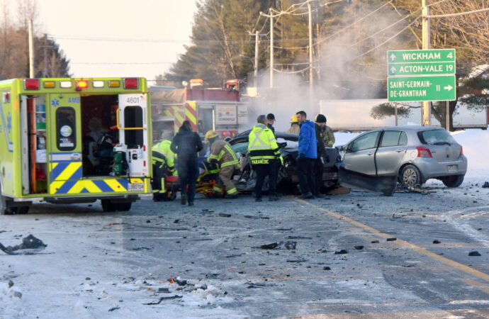 Une violente collision fait deux blessés sur la route 139 à Drummondville