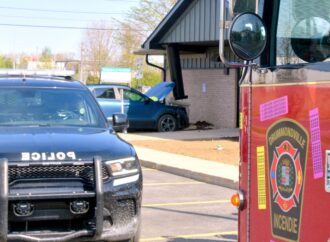 Collision avec une colonne : plus de peur que de mal à Drummondville