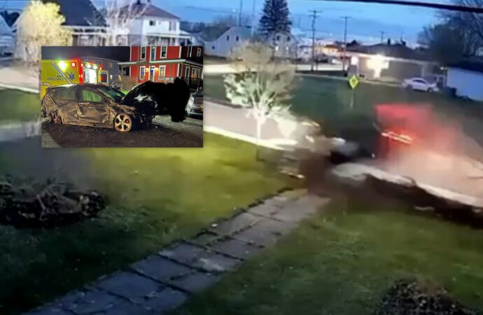 (Vidéo) Vol plané et carambolage dans un quartier résidentiel : le conducteur circulait avec près du double de la limite permise d’alcool
