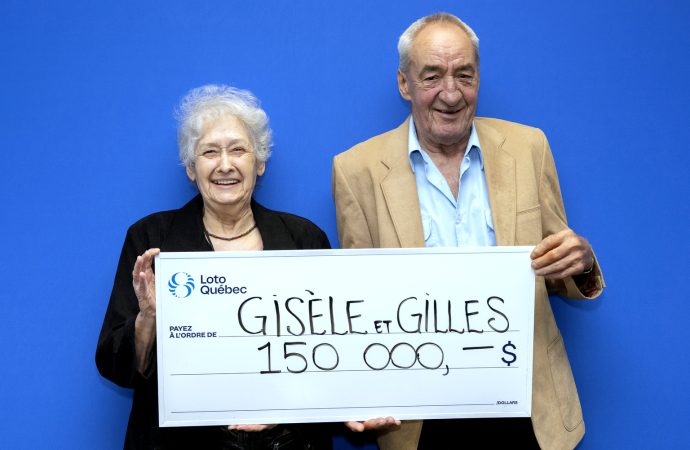Grâce à un billet acheté à Drummondville, un couple profitera d’une retraite très agréable après avoir remporté 150 000 $ à Loto-Québec