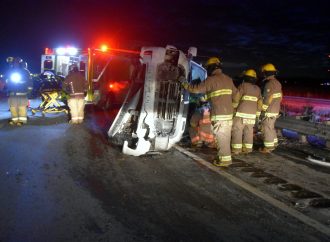 Une violente collision et embardée fait un blessé sur l’autoroute 20