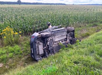 Violente embardée : un automobiliste fait une sortie de route sur le rang Saint-Joseph
