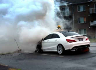 Incendie criminel : une Mercedes incendiée, la Sûreté du Québec enquête à Drummondville