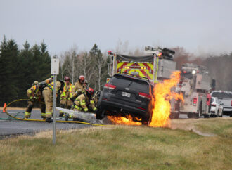 Un feu de véhicule force l’intervention des pompiers sur l’autoroute 55 dans le Centre-du-Québec